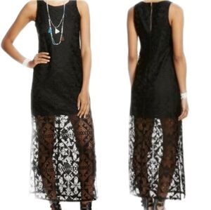 Xhilaration Sleeveless Lace Maxi Dress - Size L